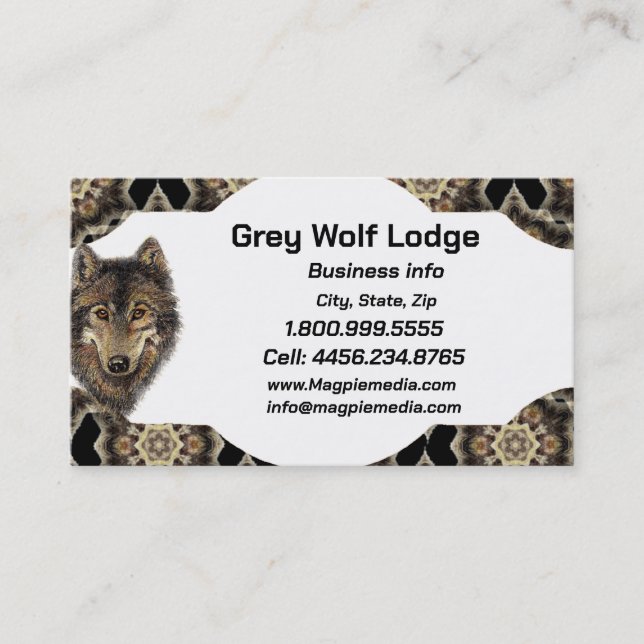 Grey Wolf Lodge Custom Business Card (Front)
