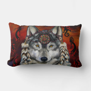 Grey Wolf Lumbar Pillow
