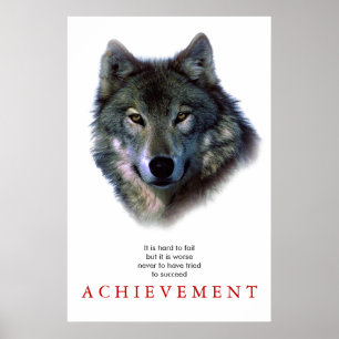 Grey Wolf Motivational Unique Poster Print