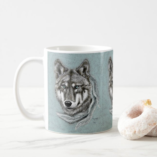 Grey Wolf Mug (With Donut)