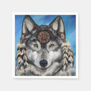 GREY WOLF NAPKIN