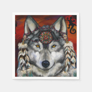 GREY WOLF NAPKIN