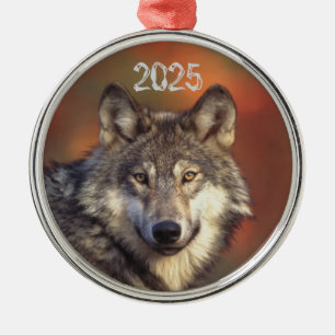 Grey Wolf Ornament