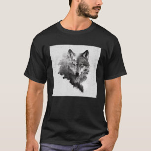 Grey Wolf Paint Splatter Warrior Wild Animal Uniqu T-Shirt