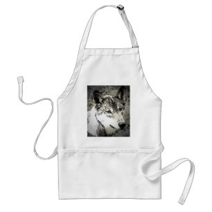 Grey Wolf Portrait Standard Apron