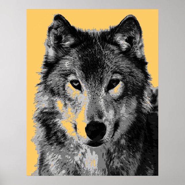 Grey Wolf Poster Print (Front)