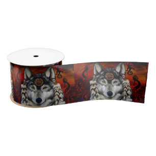 GREY WOLF SATIN RIBBON