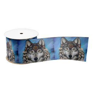 GREY WOLF SATIN RIBBON