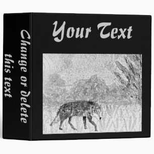 Grey Wolf Sketch Personalized Binder
