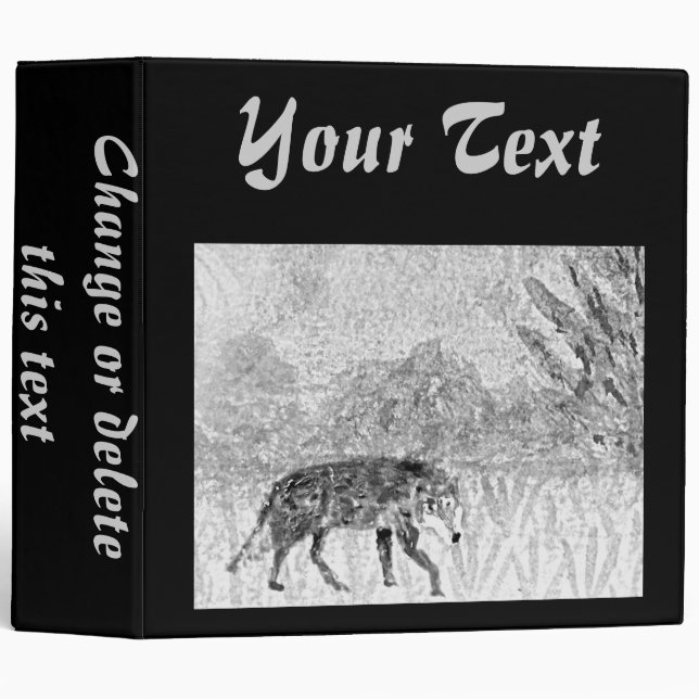 Grey Wolf Sketch Personalized Binder (Front/Spine)