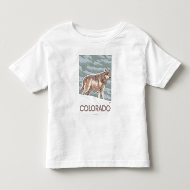 Grey Wolf StandingColorado Toddler T-shirt (Front)