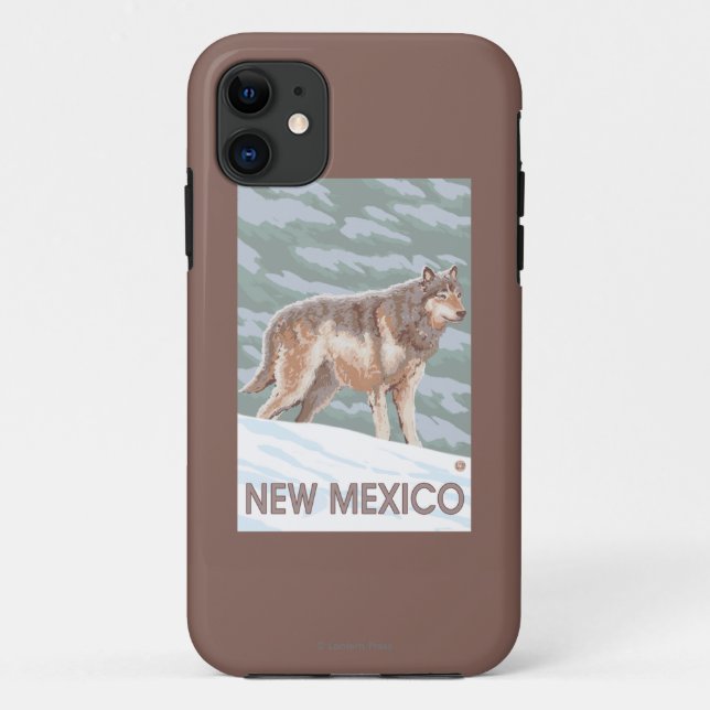 Grey Wolf StandingNew Mexico Case-Mate iPhone Case (Back)