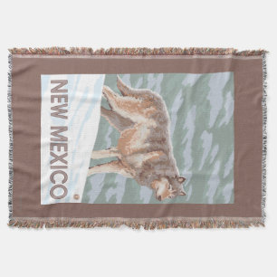 Grey Wolf StandingNew Mexico Throw Blanket