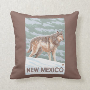 Grey Wolf StandingNew Mexico Throw Pillow