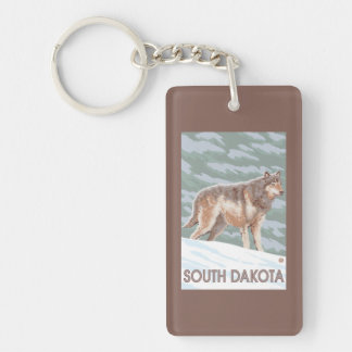Grey Wolf StandingSouth Dakota Keychain