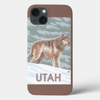 Grey Wolf StandingUtah iPhone 13 Case