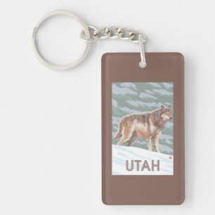 Grey Wolf StandingUtah Keychain