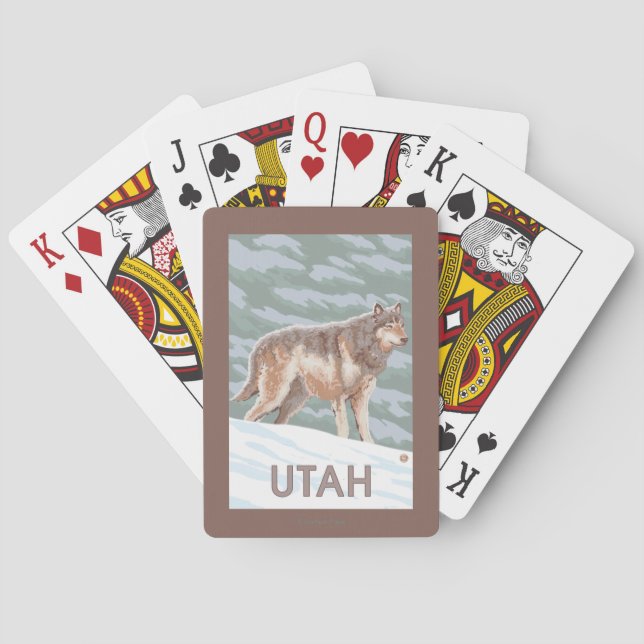 Grey Wolf StandingUtah Playing Cards (Back)