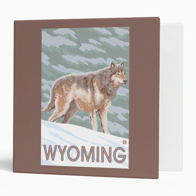 Grey Wolf StandingWyoming Binder (Front/Inside)