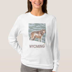 Grey Wolf StandingWyoming T-Shirt