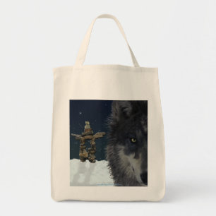 GREY WOLF, STARS & INUKSHUK Carry-Bag Collection Tote Bag