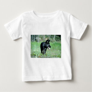 Grey Wolf-summer-(black-phase) cub Baby T-Shirt