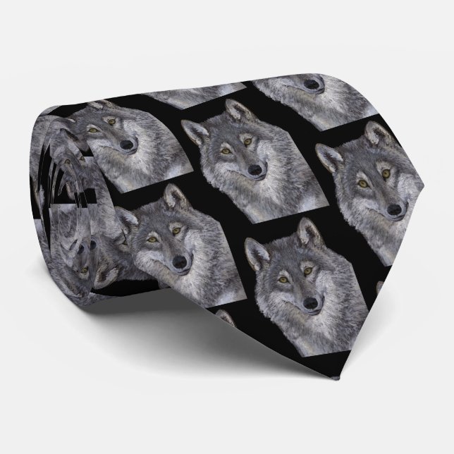 Grey Wolf Tie (Rolled)