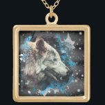 *~* Grey Wolf Totem Blue Boho Shaman Square Gold Plated Necklace<br><div class="desc">JEWELRY WITH INTENTION (R) - Energetically Enhanced Jewellery necklace SQUARE and yellow gold plated. * SQUARE GOLD plated Boho Bohemian Native American Tribal Shaman GOLD PLATED SQUARE NECKLACE Artistic and abstract Wolf Totem. As a professional distance spiritual energy healer since 2001, I have learned, developed and utilized the power of...</div>