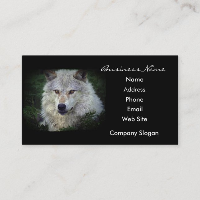 Grey Wolf Wildlife and Nature Design Business Card (Front)