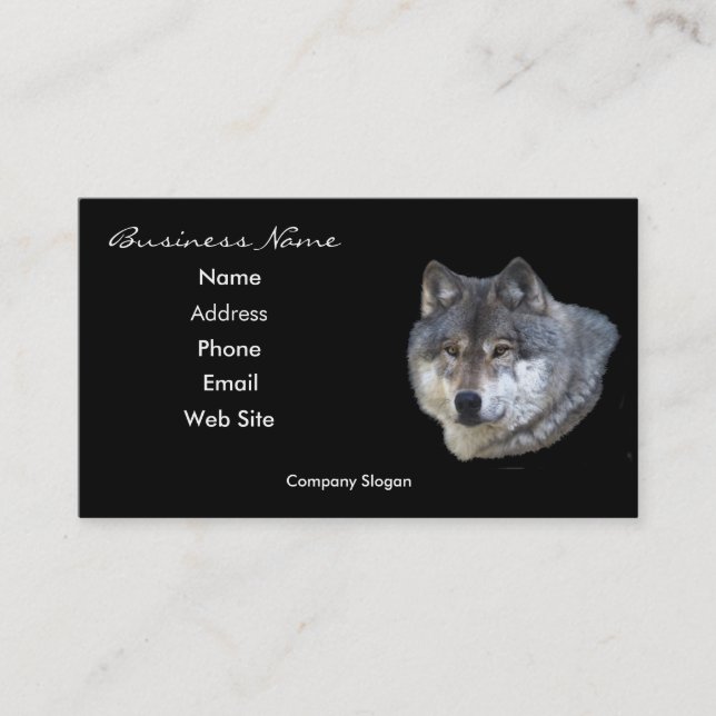 Grey Wolf Wildlife Supporter Business Card (Front)