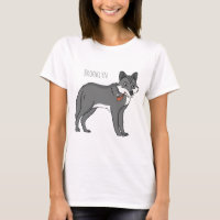 Grey wolf with pipe cartoon illustration