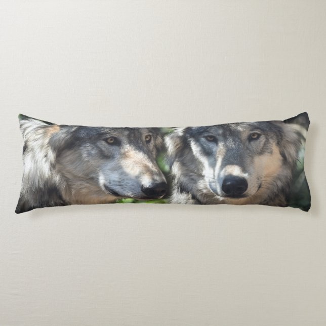 Grey Wolves in the Wild Body Pillow (Front)