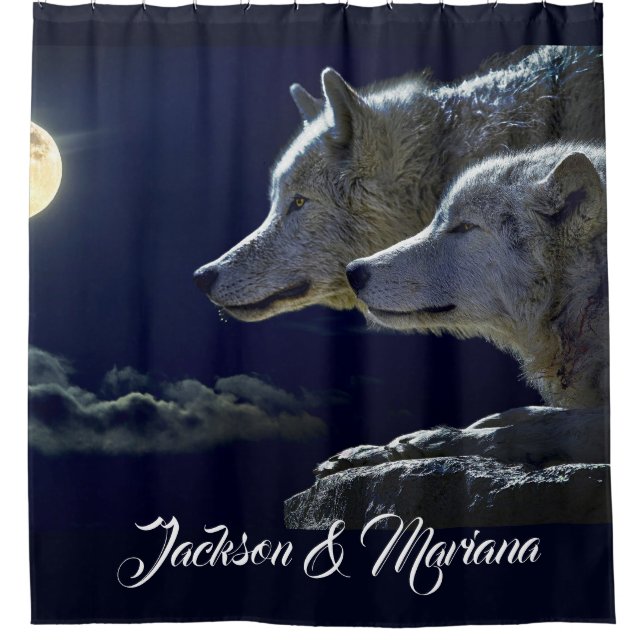 Grey Wolves Under a Full Moon (Front)