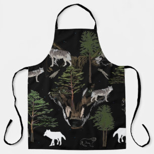 Grey Wolves, Wolf Lovers Art Apron
