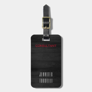 Grey Wood Background Elegant Luggage Tag