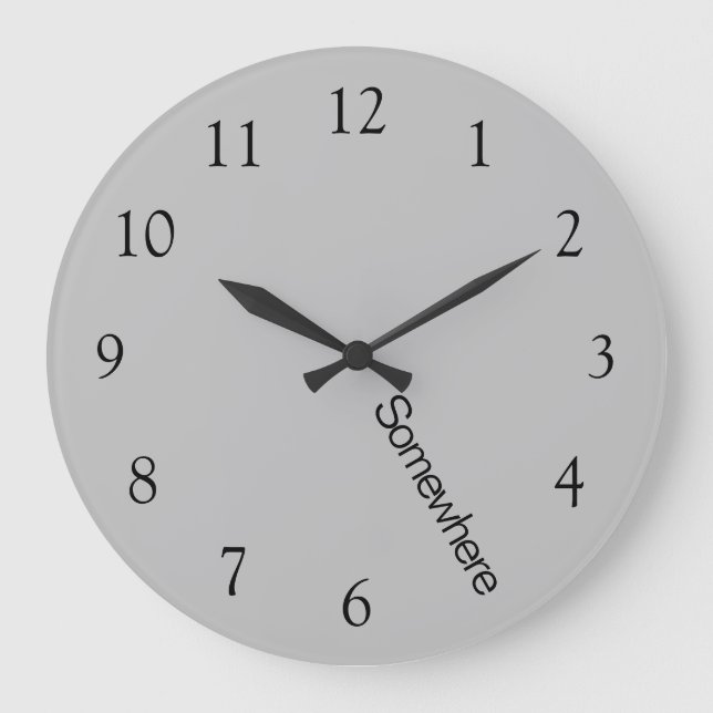 Grey Workday Five O'Clock Somewhere Large Clock (Front)