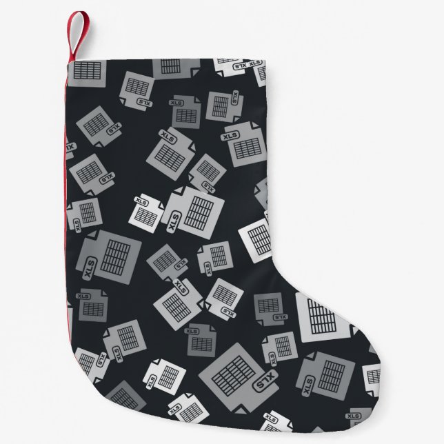 Grey XLS file document. Download xls button icon i Small Christmas Stocking (Front)