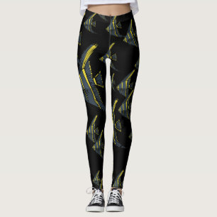 Grey & Yellow Angelfish Leggings