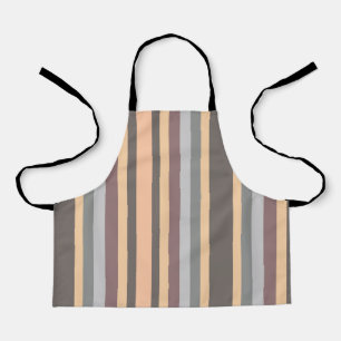 Grey Yellow Blue Purple Stripes Apron