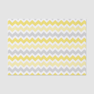 Grey Yellow Chevron Pattern Tissue Paper