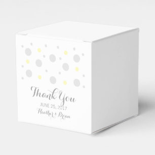 Grey Yellow Confetti Wedding Favour Boxes