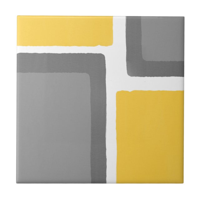 Grey Yellow Minimalist Colour Block Tile (Front)