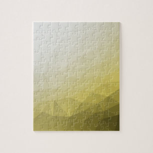 Grey Yellow ombre Mesh cool elegant Pattern Jigsaw Puzzle