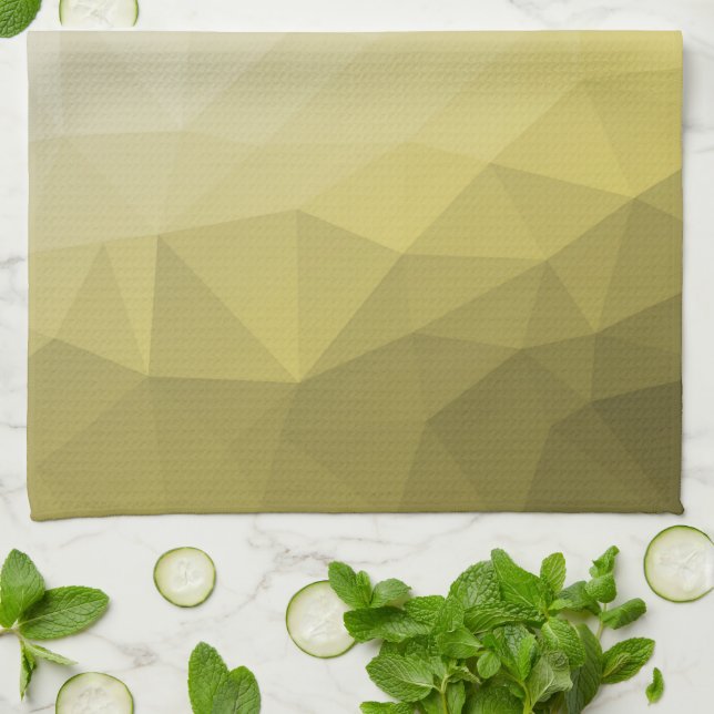 Grey Yellow ombre Mesh cool elegant Pattern Kitchen Towel (Folded)