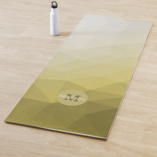 Grey Yellow ombre Mesh cool Pattern Monogram Yoga Mat