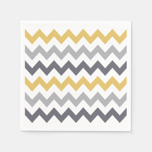 Grey & yellow pattern napkins