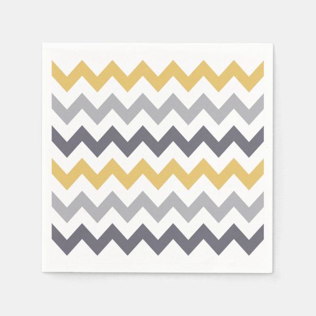 Grey & yellow pattern napkins (Front)