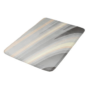 grey yellow pink waves bath mat
