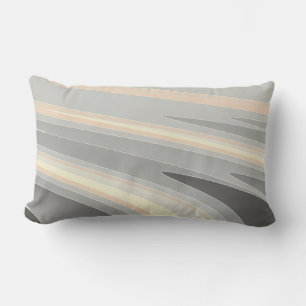 grey yellow pink waves lumbar pillow