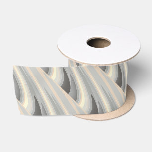 grey yellow pink waves satin ribbon